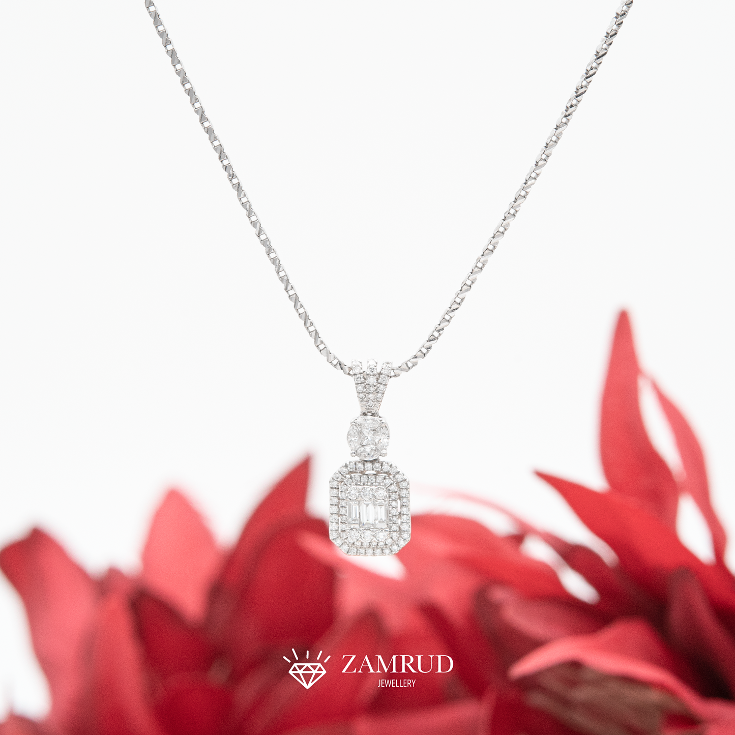 Liontin Berlian Baguette 34951 PD Zamrud Jewellery