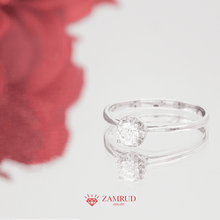 Load image into Gallery viewer, GIA 0.2 FVVS1 Cincin Berlian 35712 FLR Zamrud Jewellery