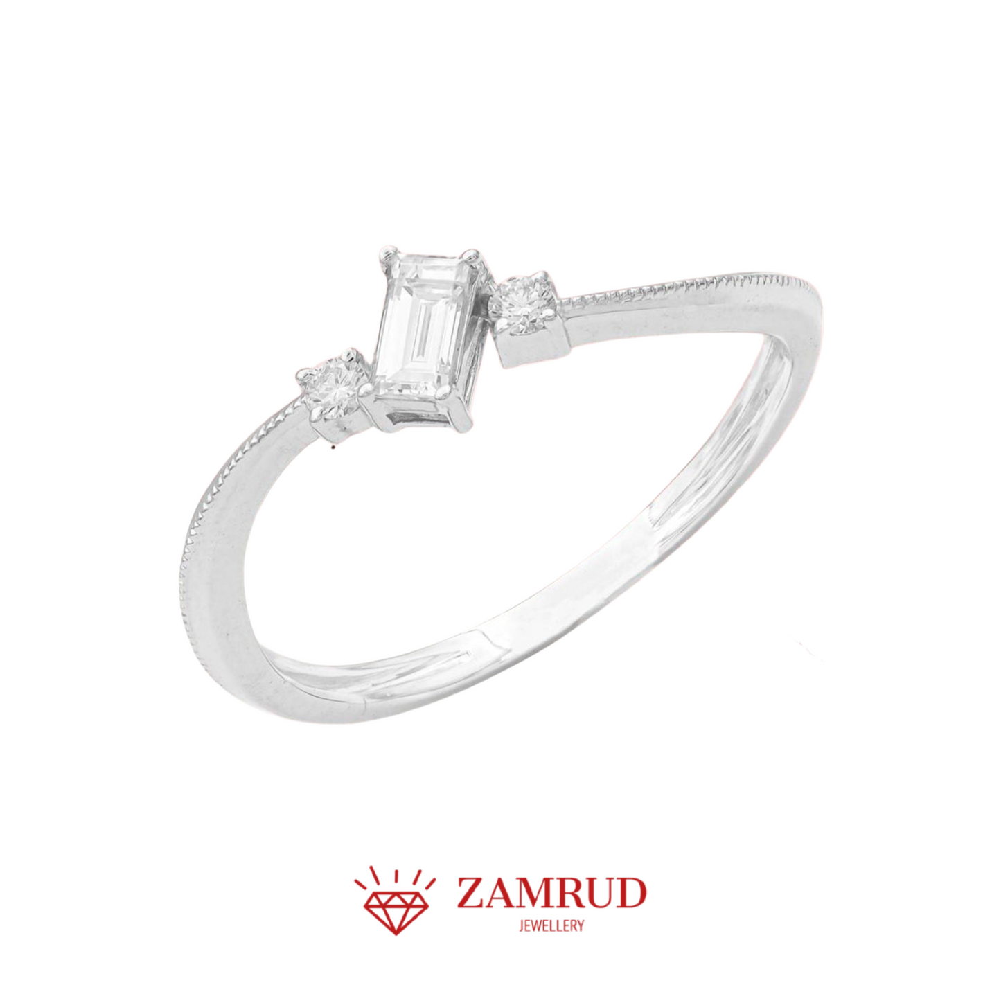 Cincin Berlian Baguette 21821 LR Zamrud Jewellery