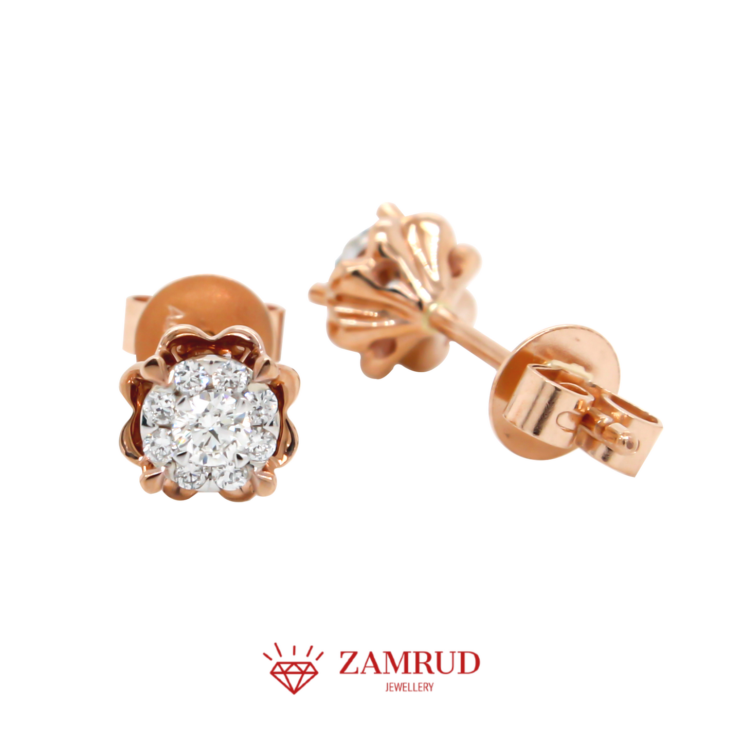 Anting Berlian Flower 0877 ER Zamrud Jewellery