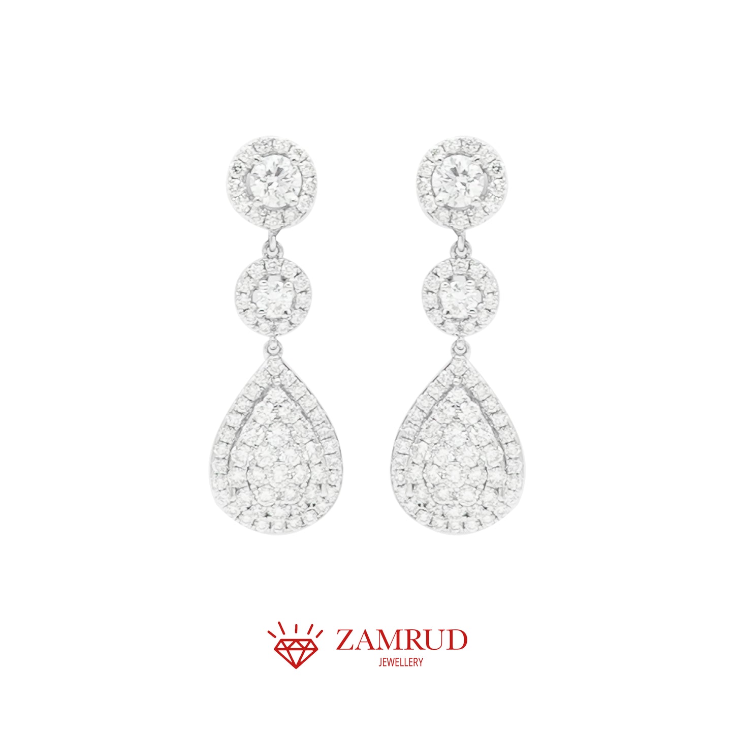 Anting Berlian Pear 1205 ER Zamrud Jewellery