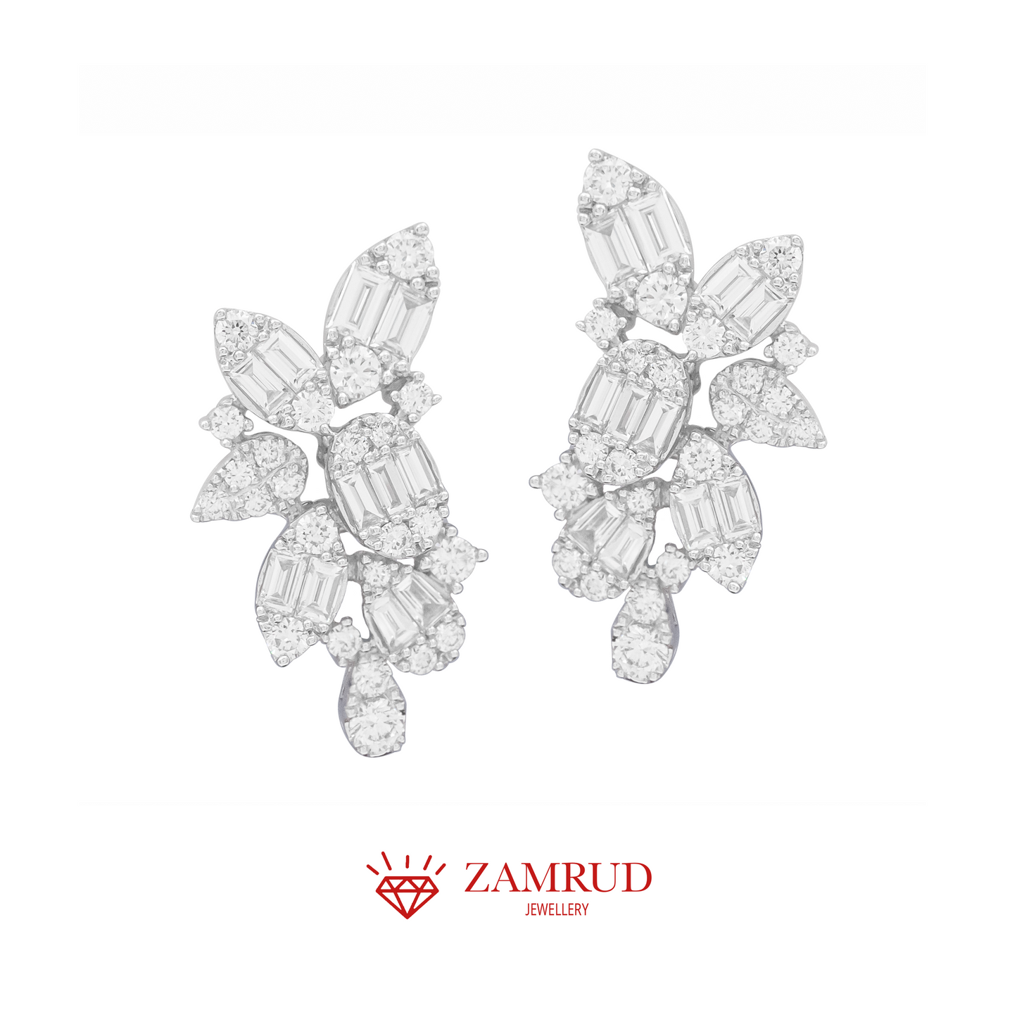 Anting Berlian Baguette 24273 ER Zamrud Jewellery