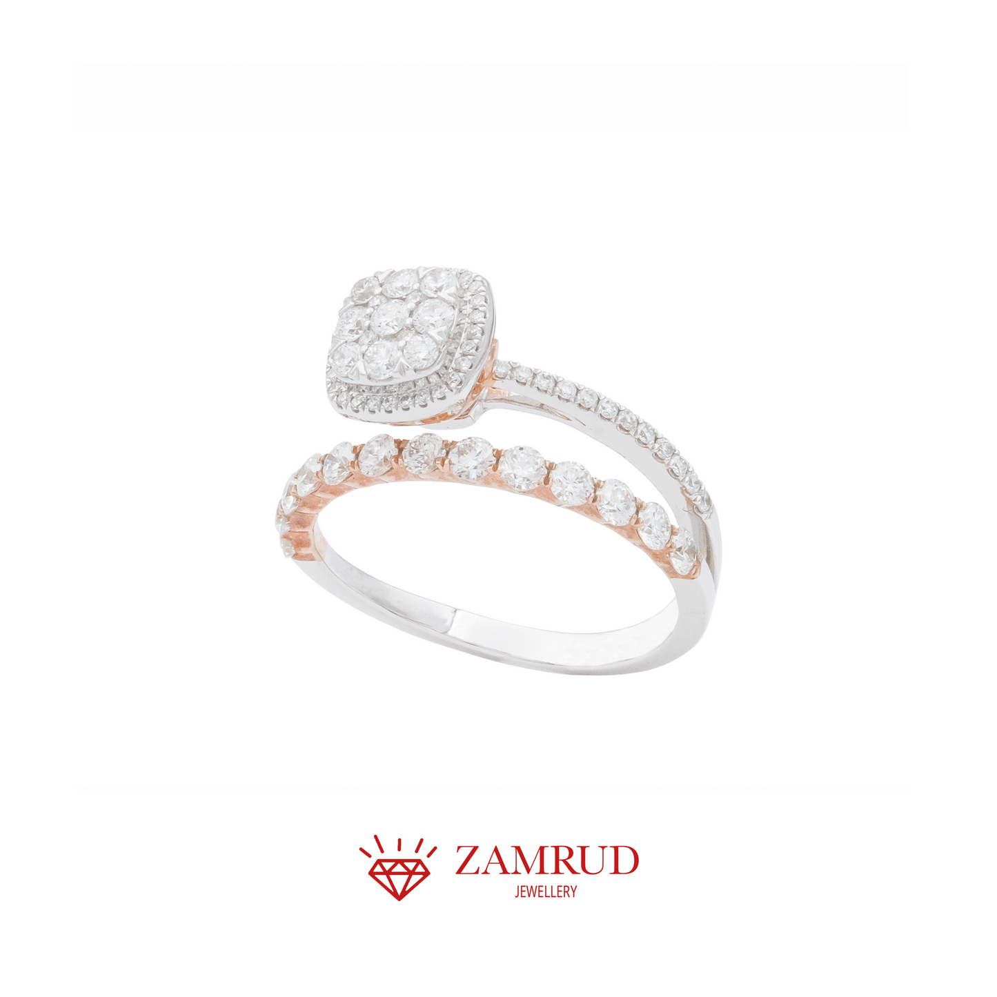 Cincin Berlian Cushion 4138 LR Zamrud Jewellery