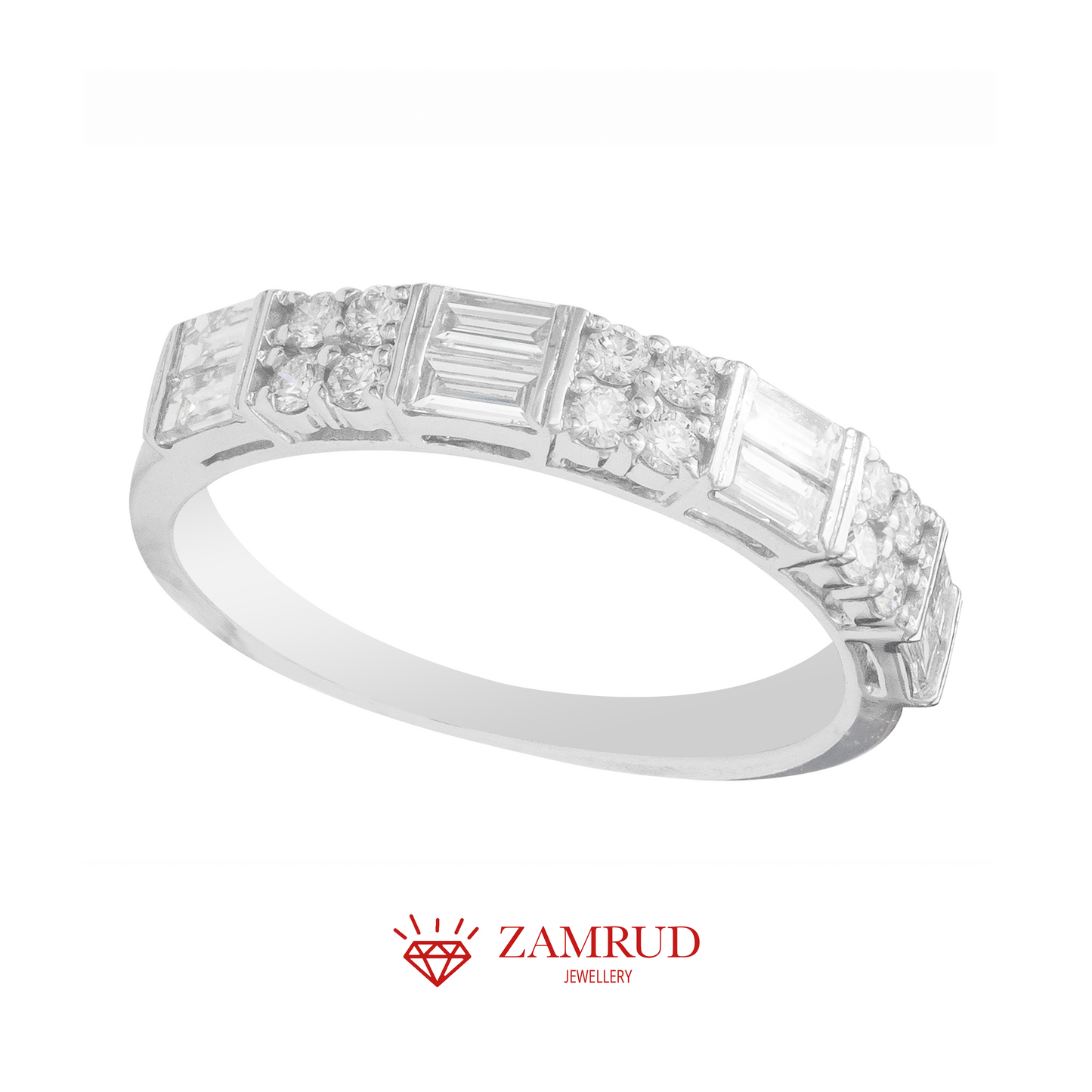 Cincin Berlian Baguette 25034 LR Zamrud Jewellery