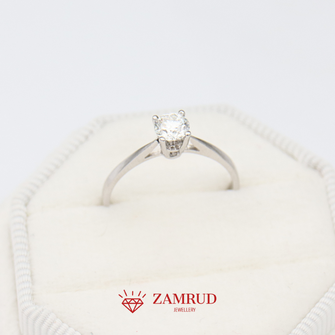 GIA 0.4 FVVS1 Cincin Berlian 15639 FLR Zamrud Jewellery