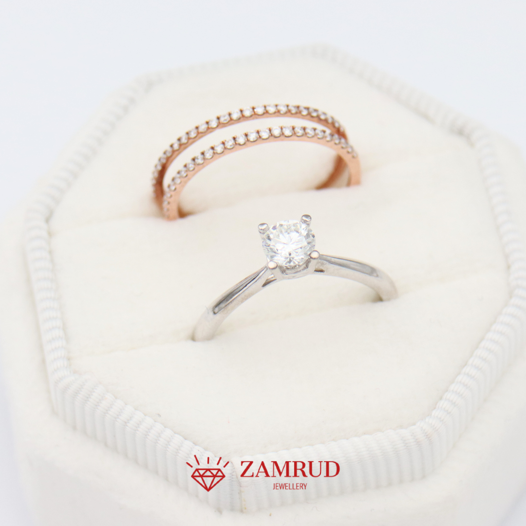 GIA Cincin Berlian 2in1 31943 FLR Zamrud Jewellery