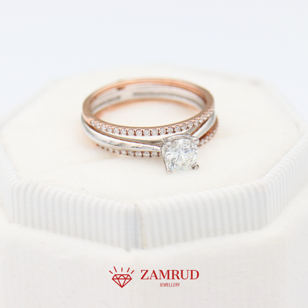 GIA Cincin Berlian 2in1 31943 FLR Zamrud Jewellery