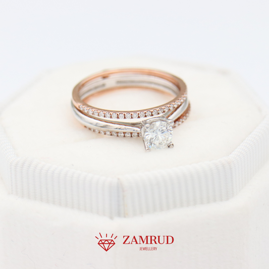 GIA Cincin Berlian 2in1 31943 FLR Zamrud Jewellery