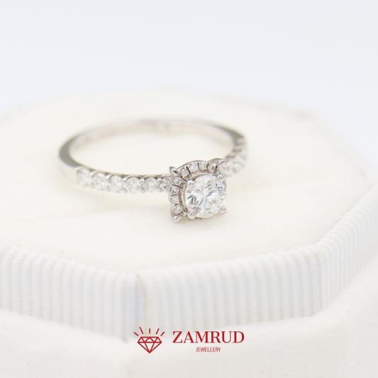 GIA Cincin Berlian 16049 FLR Zamrud Jewellery