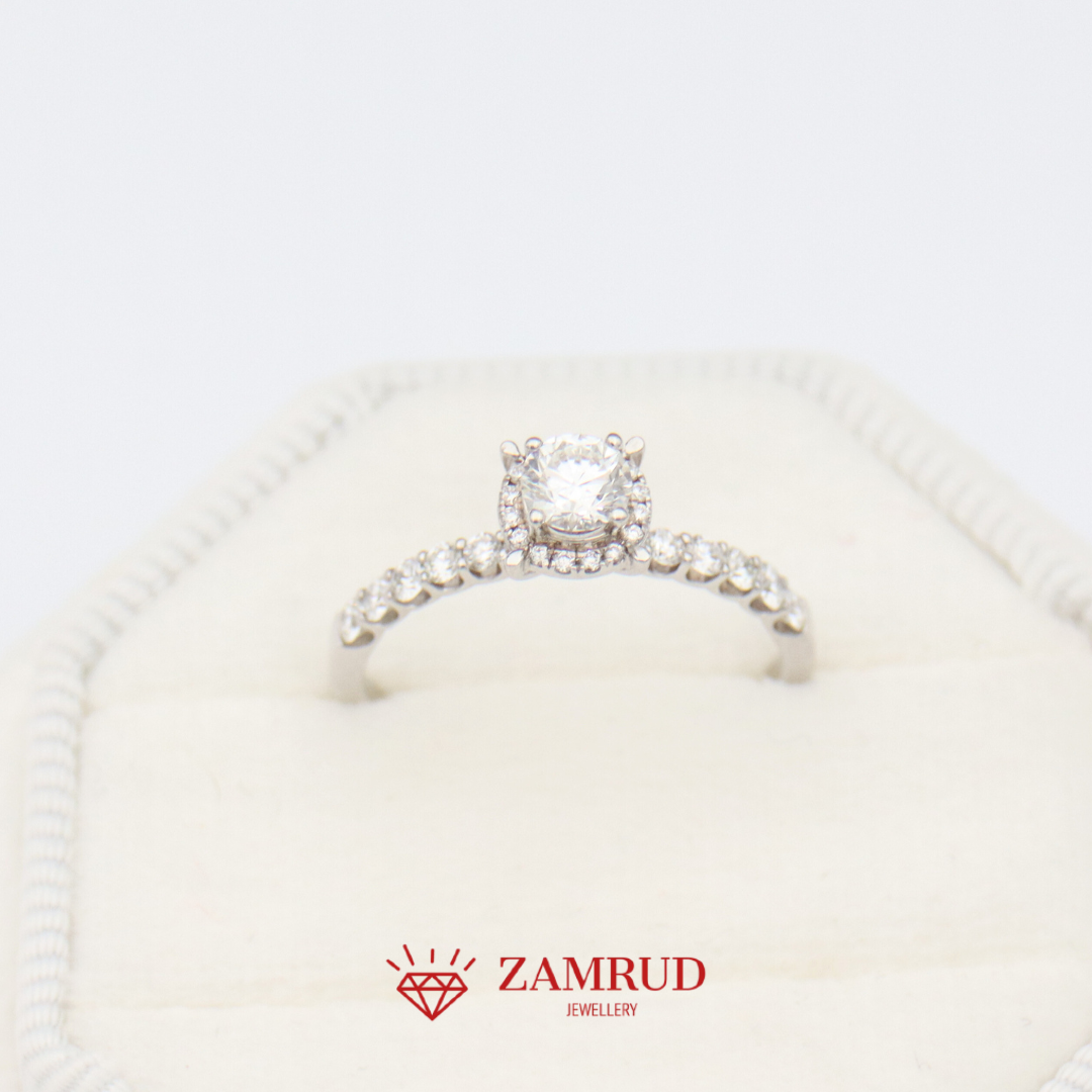 GIA Cincin Berlian 16049 FLR Zamrud Jewellery
