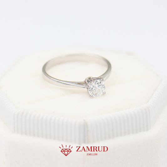 GIA 0.4 FVVS1 Cincin Berlian 15639 FLR Zamrud Jewellery