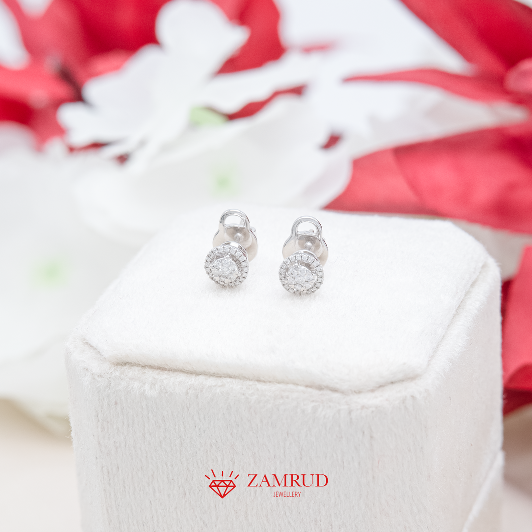 Anting Berlian Halo 35255 Earring Zamrud Jewellery