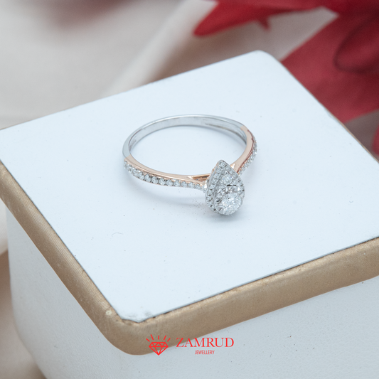 Cincin Berlian Pear 34999 LR Zamrud Jewellery