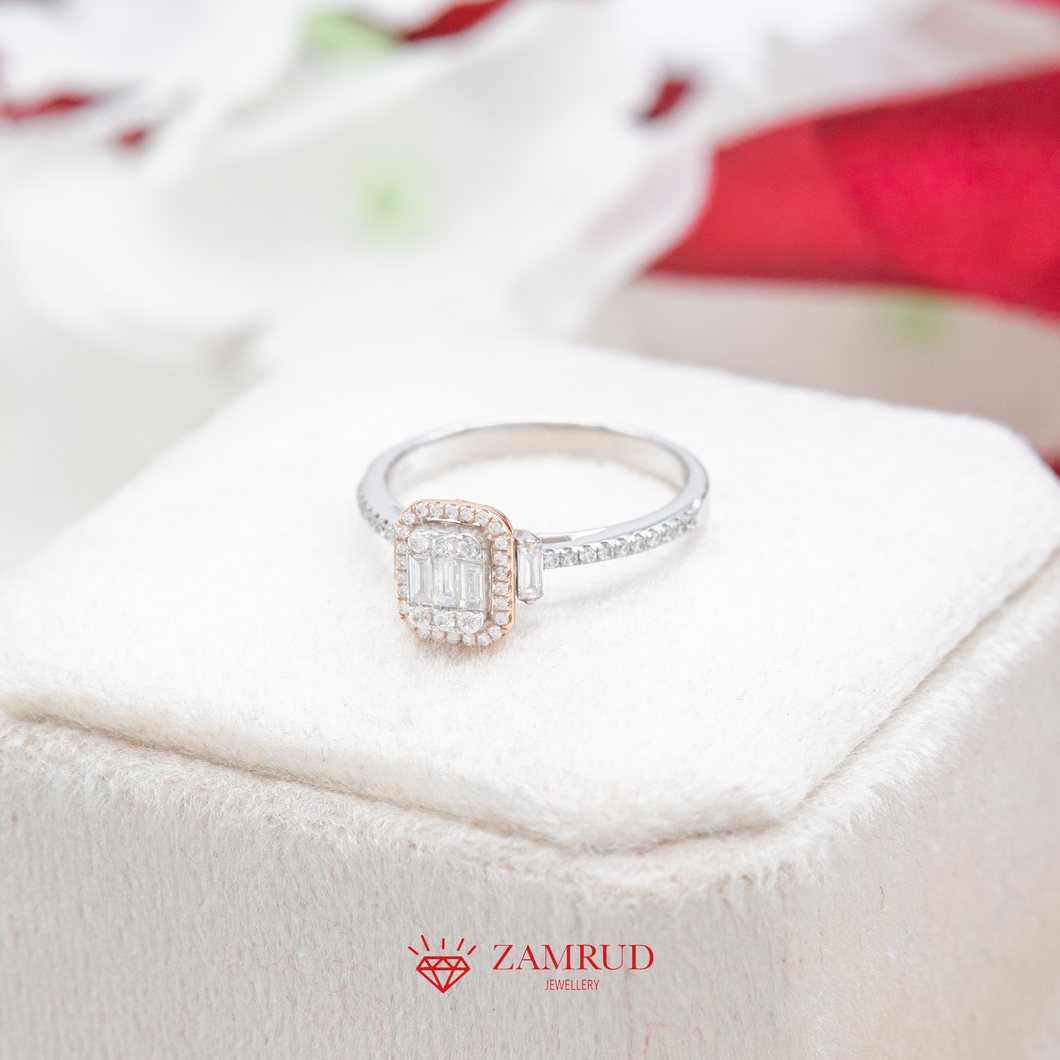 Cincin Berlian Baguette 24754 LR Zamrud Jewellery