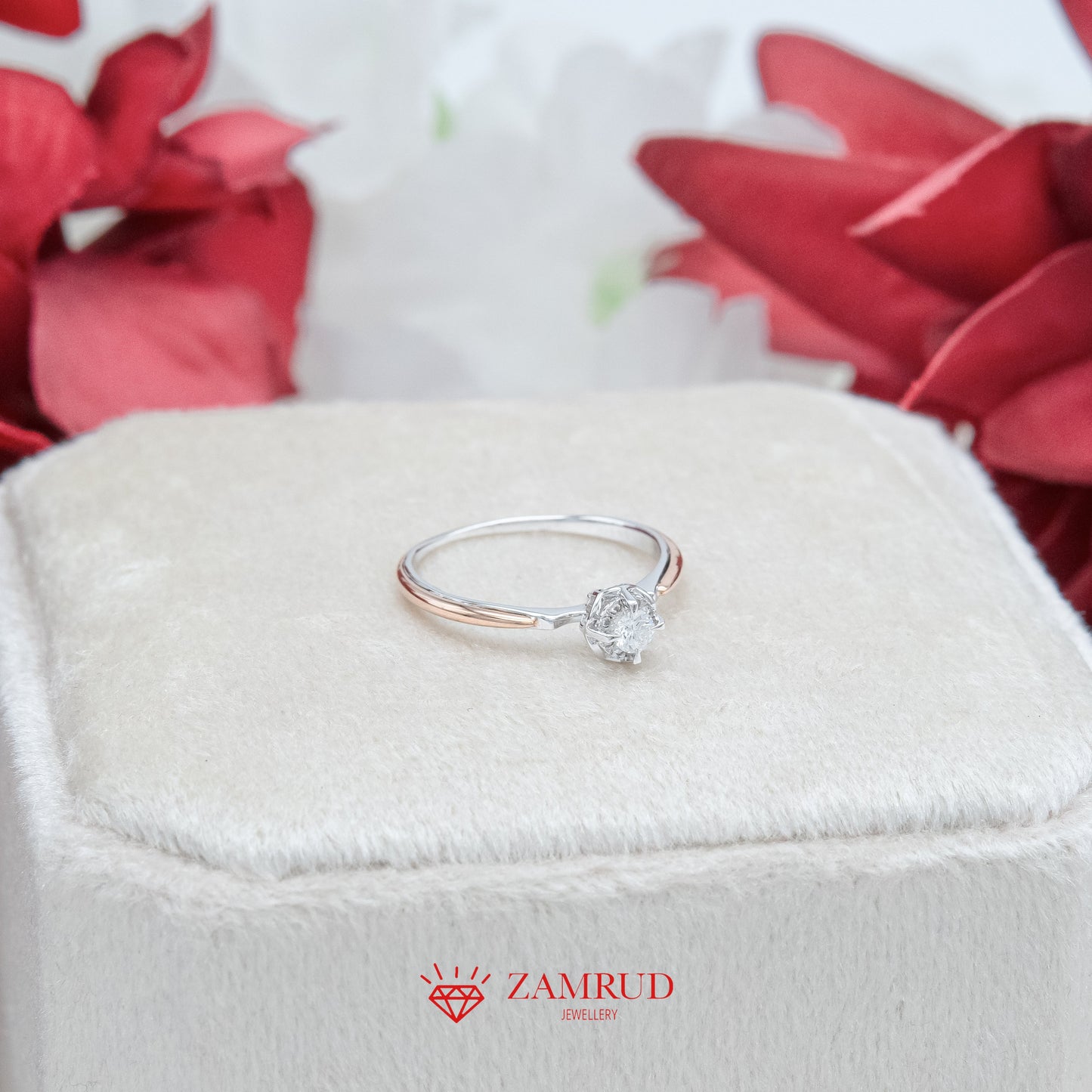 Cincin Berlian Solitaire 35965 LR Zamrud Jewellery