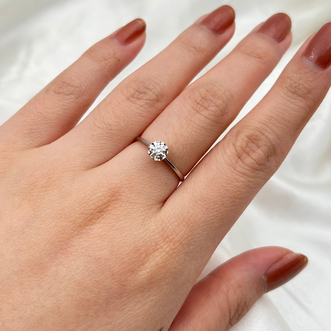 GIA 0.2 FVVS1 Cincin Berlian 35712 FLR Zamrud Jewellery
