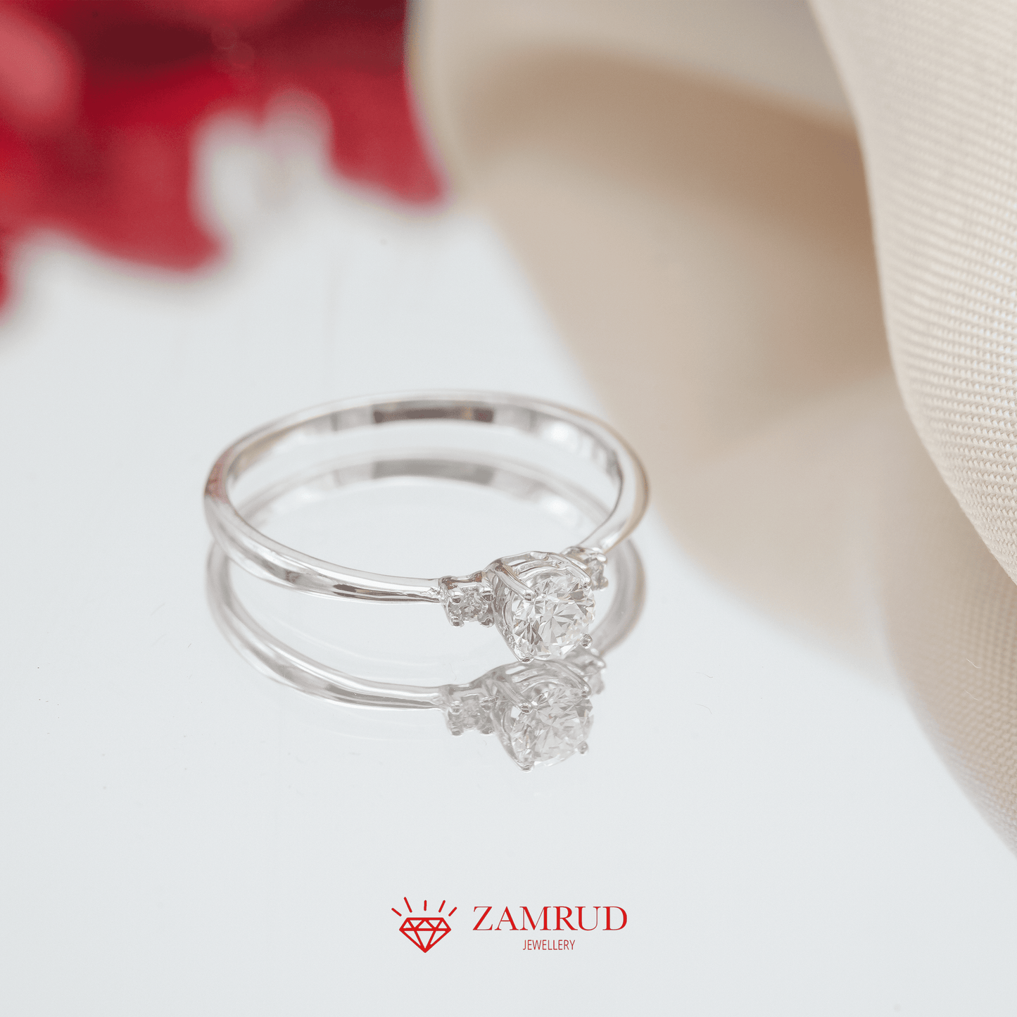 GIA Cincin Berlian 6498 FLR Zamrud Jewellery