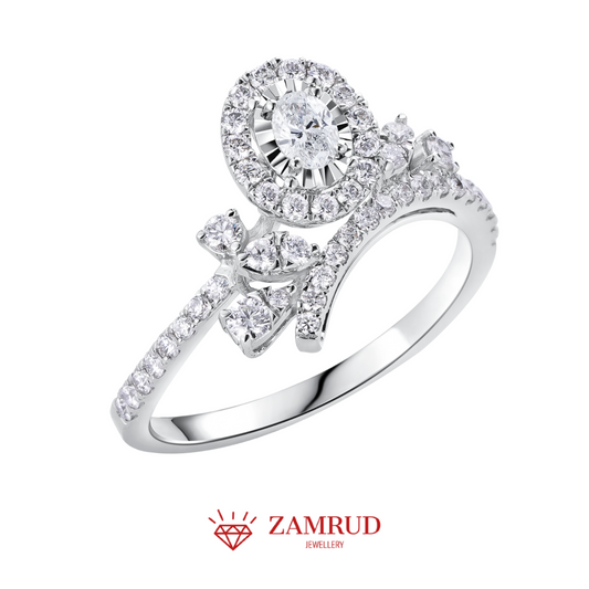 Cincin Berlian Oval 31912 LR Zamrud Jewellery