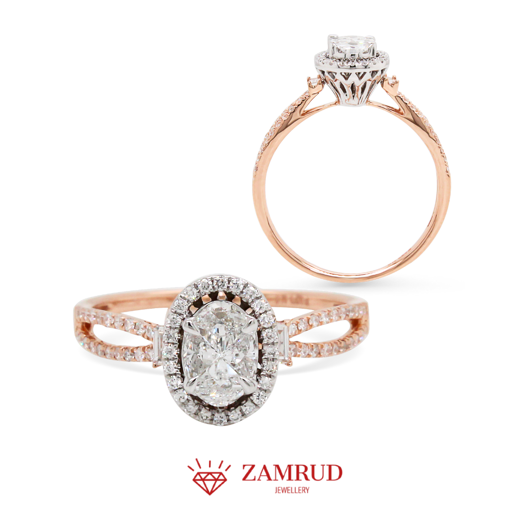 Cincin Berlian Pie Cut Oval 37945 LR Zamrd Jewellery