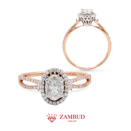 Cincin Berlian Pie Cut Oval 37945 LR Zamrd Jewellery