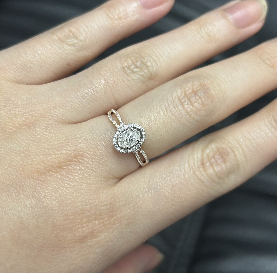 Cincin Berlian Pie Cut Oval 37945 LR Zamrd Jewellery