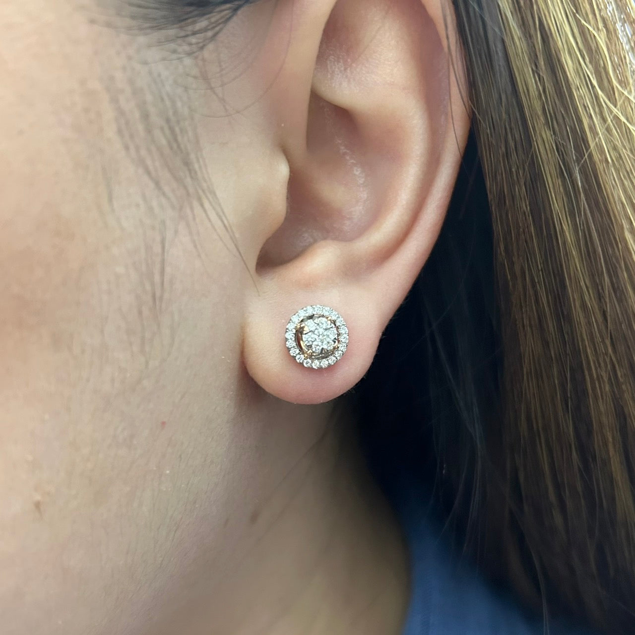 Anting Berlian Halo 0116 ER Zamrud Jewellery