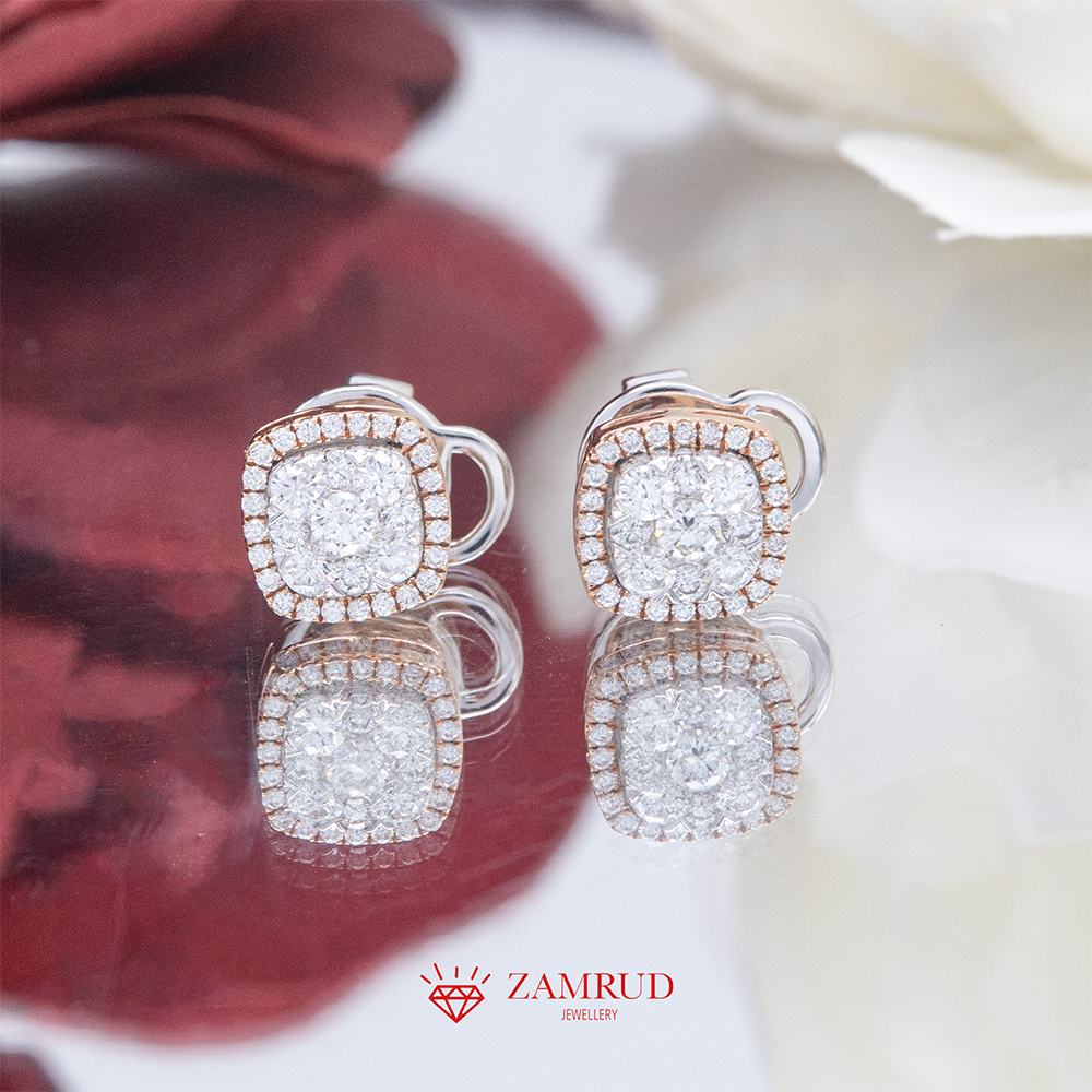 Anting Berlian Cushion 6583 ER Zamrud Jewellery
