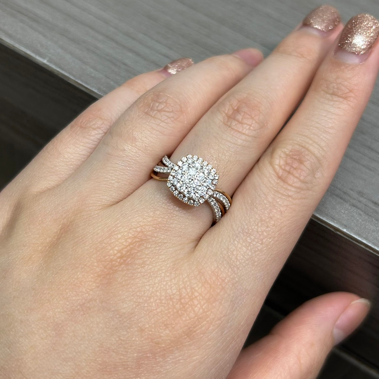 Cincin Berlian Cushion 2844 LR Zamrud Jewellery