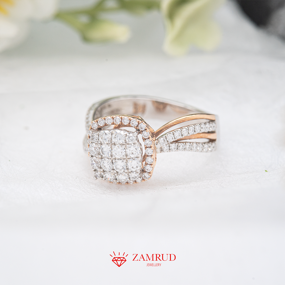 Cincin Berlian Cushion 2844 LR Zamrud Jewellery