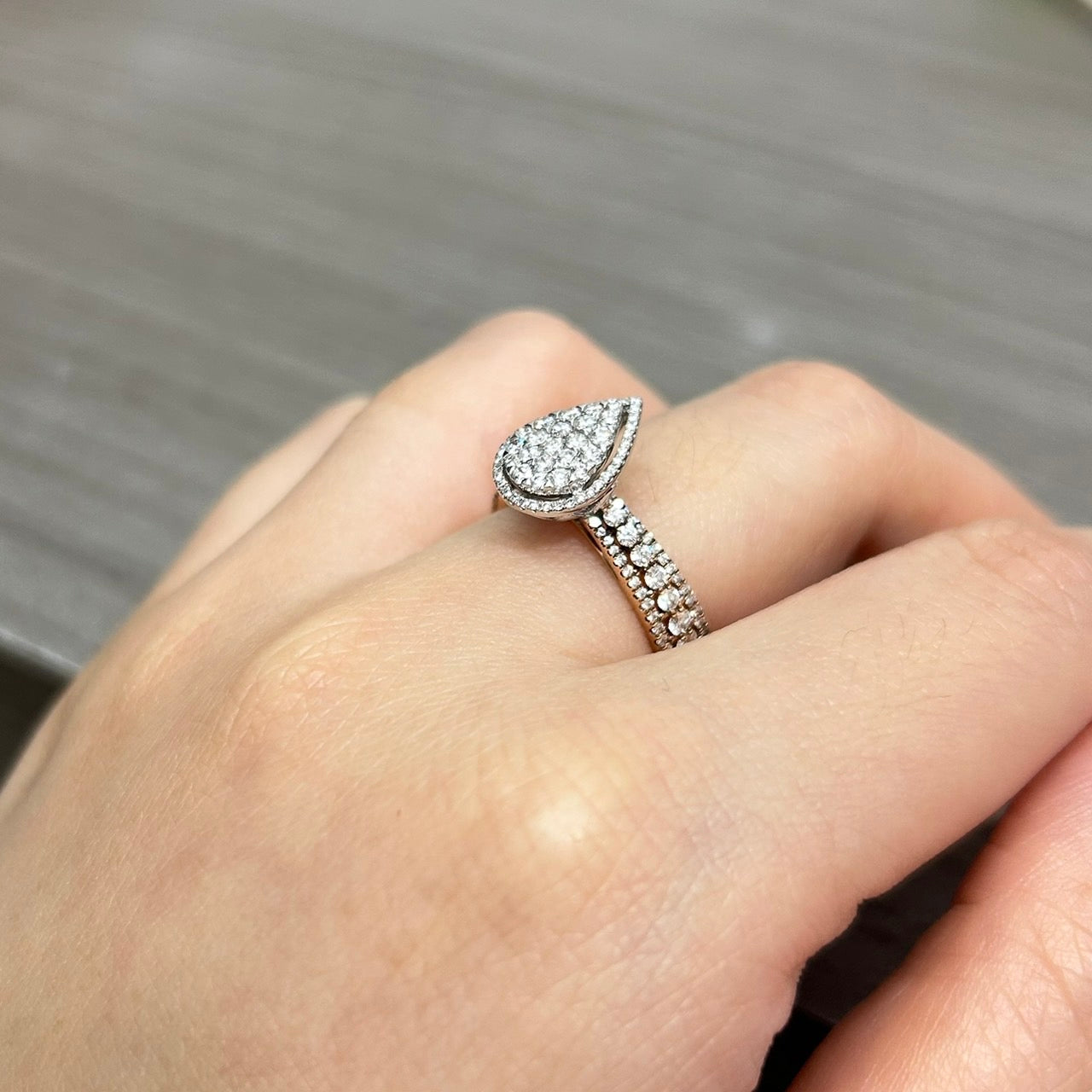 Cincin Berlian Pear 6088 LR Zamrud Jewellery