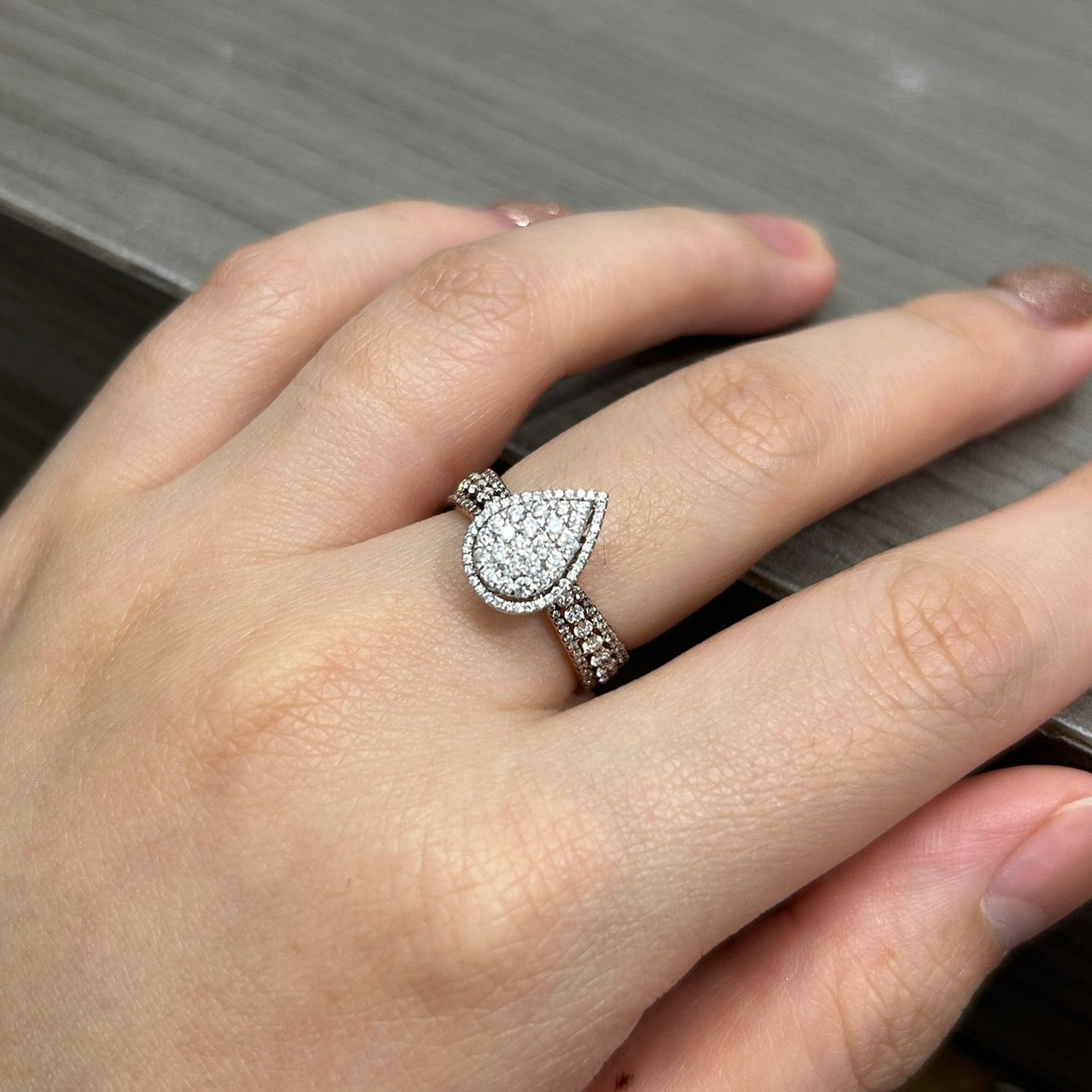 Cincin Berlian Pear 6088 LR Zamrud Jewellery
