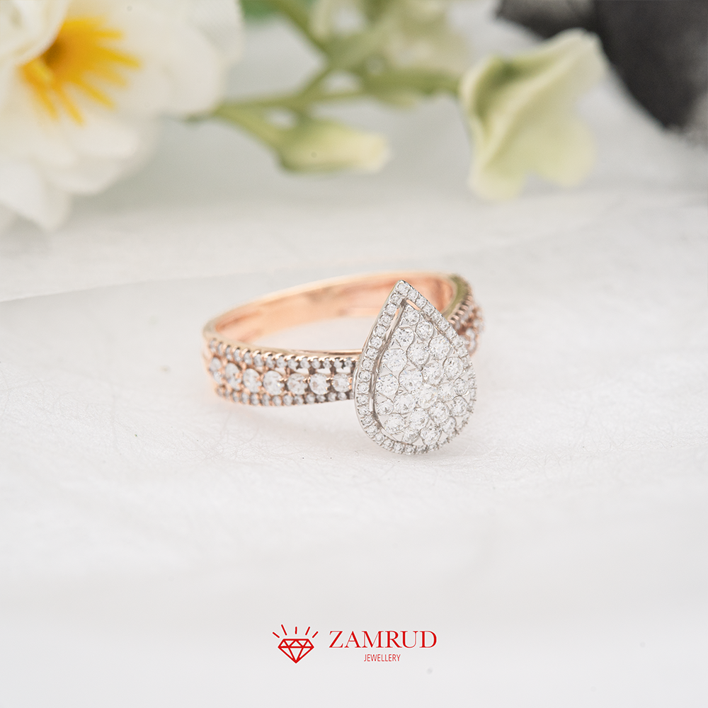 Cincin Berlian Pear 6088 LR Zamrud Jewellery
