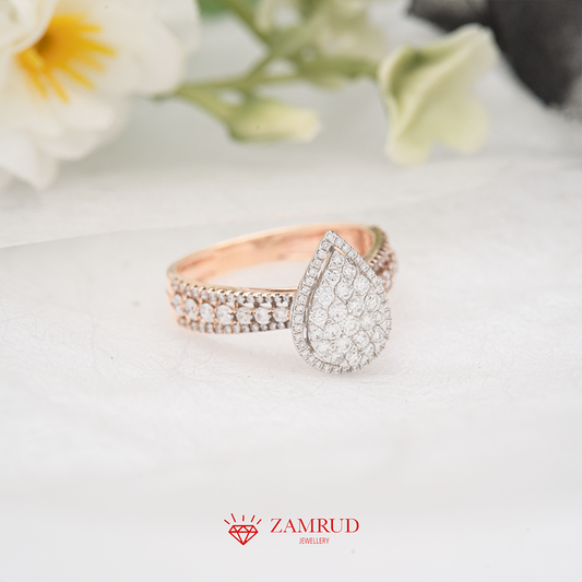 Cincin Berlian Pear 6088 LR Zamrud Jewellery