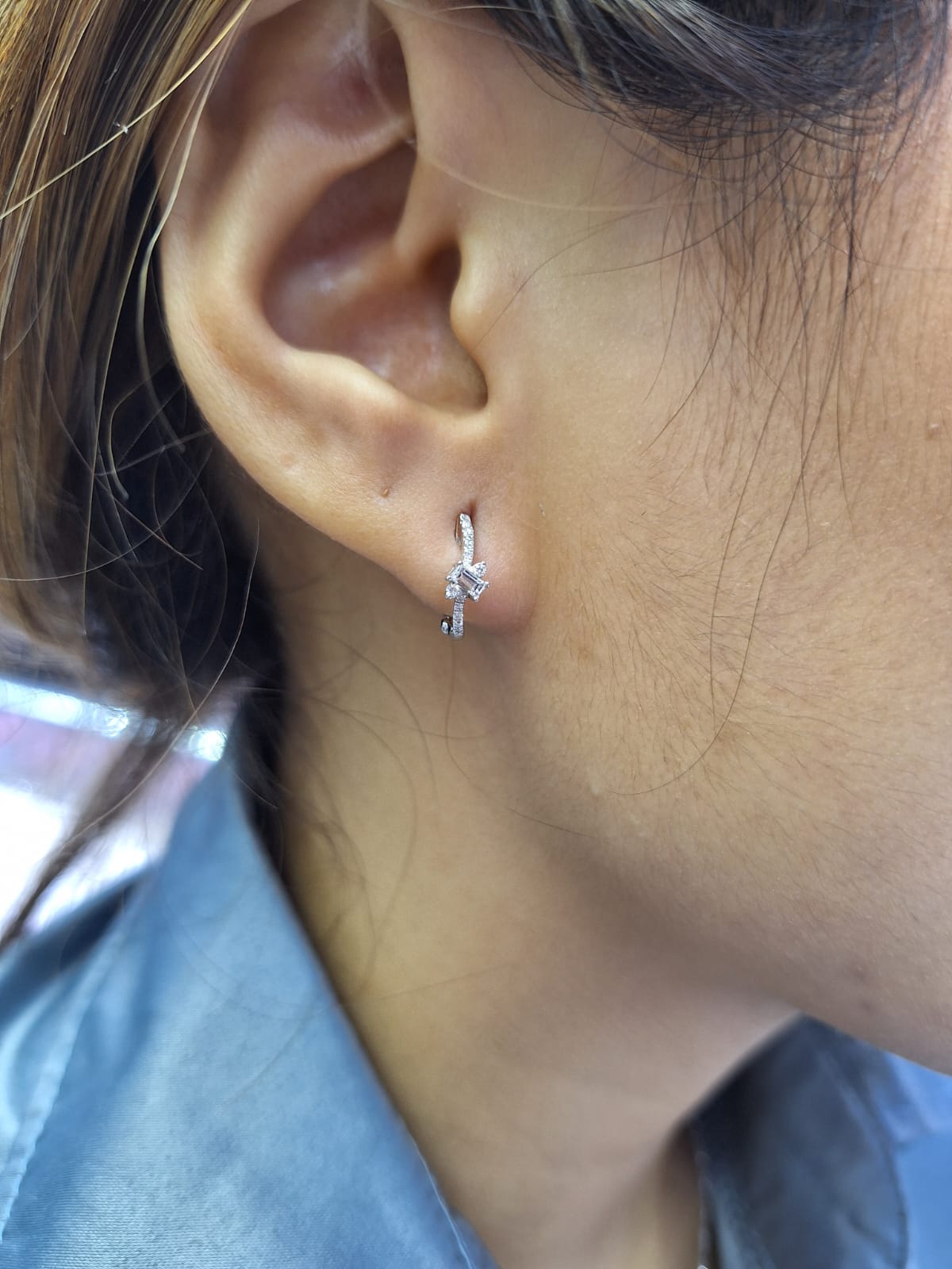 Anting Berlian Baguette Clip 35408 ER Zamrud Jewellery