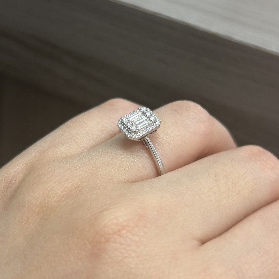 Cincin Berlian Baguette 23139 LR Zamrud Jewellery