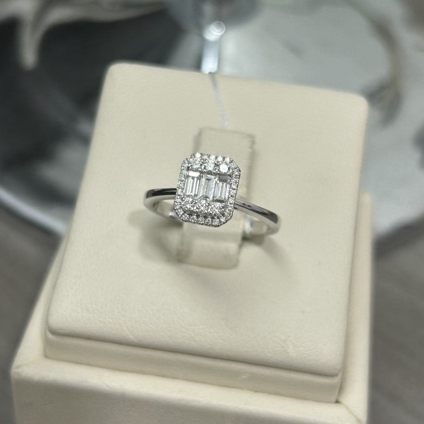 Cincin Berlian Baguette 23139 LR Zamrud Jewellery