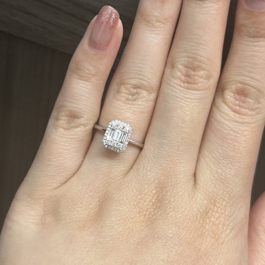 Cincin Berlian Baguette 23139 LR Zamrud Jewellery