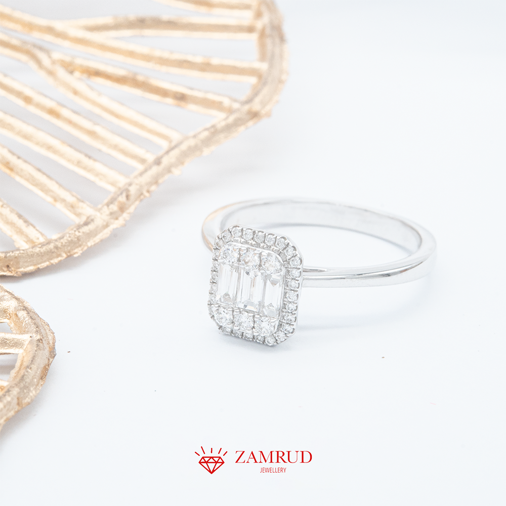Cincin Berlian Baguette 23139 LR Zamrud Jewellery