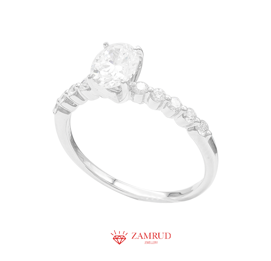 GIA Oval Cincin Berlian 38065 FLR Zamrud Jewellery