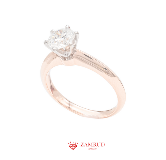 GIA 0.8 FVVS2 Cincin Berlian 4633 FLR Zamrud Jewellery