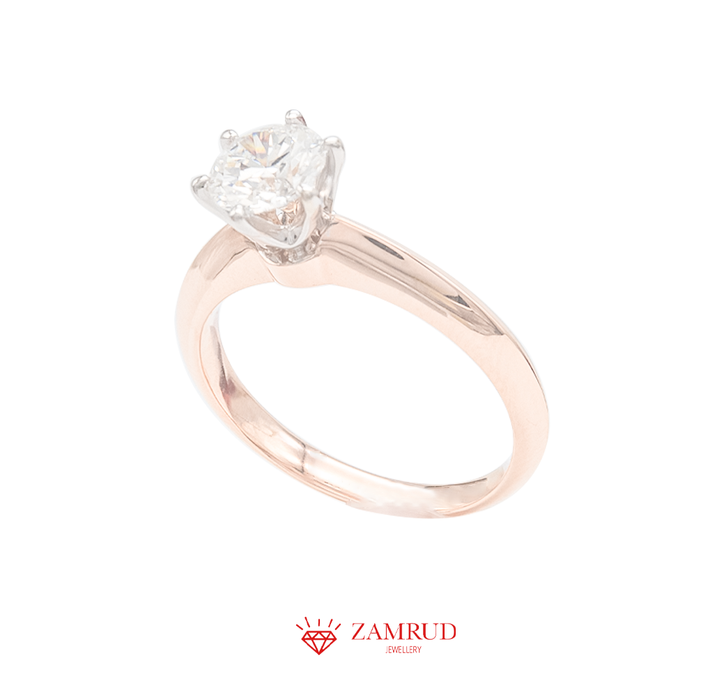 GIA 0.8 FVVS2 Cincin Berlian 4633 FLR Zamrud Jewellery