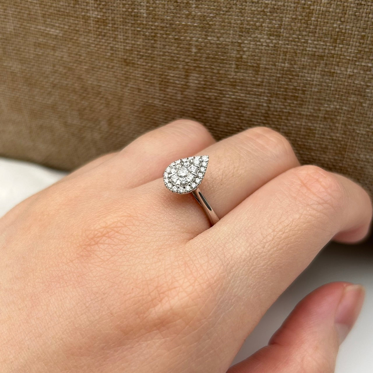 Cincin Berlian Pear 19132 LR Zamrud Jewellery