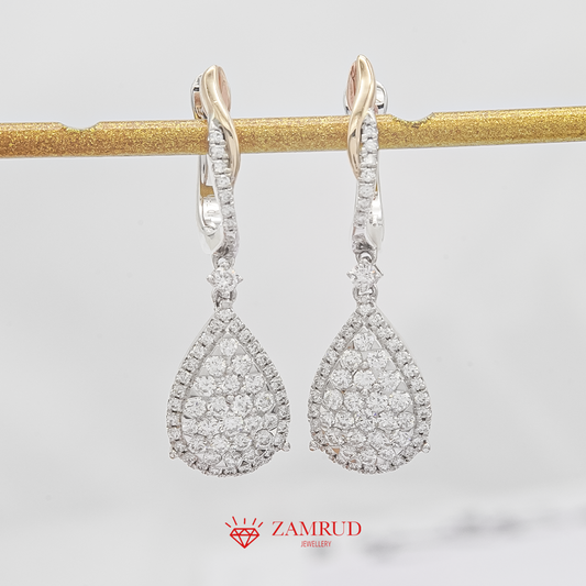 Anting Berlian Pear 0130 ER Zamrud Jewellery