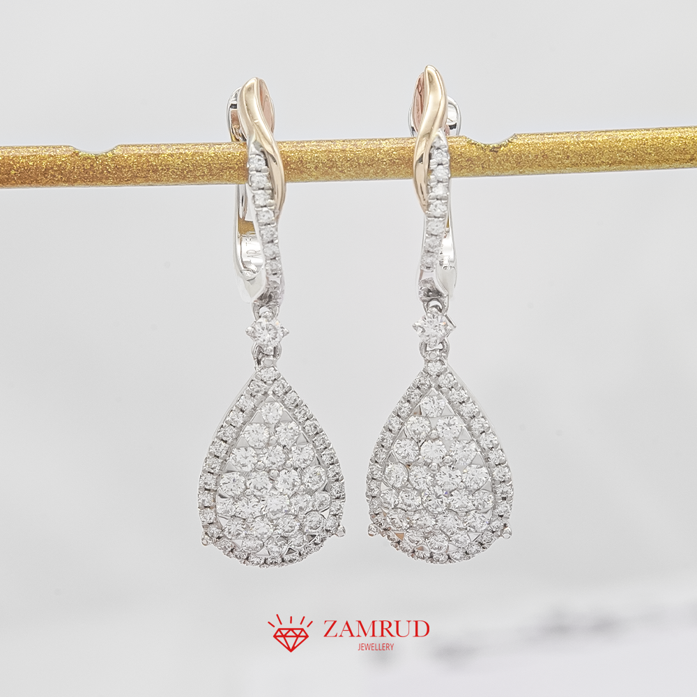 Anting Berlian Pear 0130 ER Zamrud Jewellery