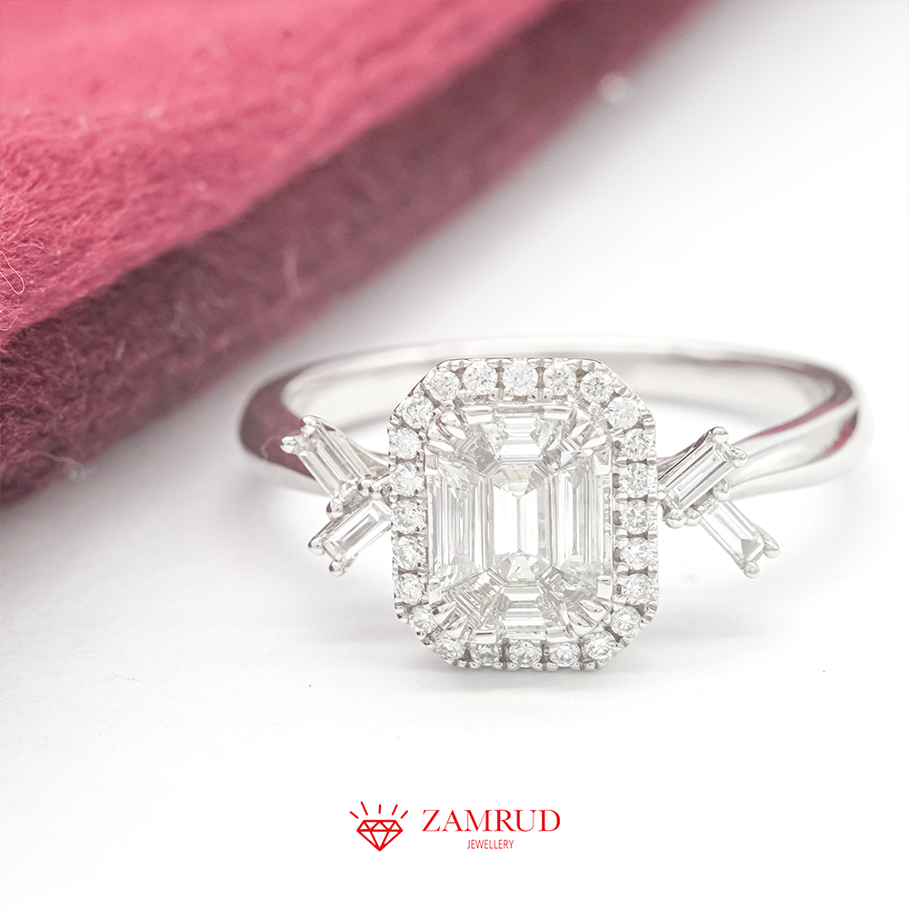 Cincin Berlian Baguette 35163 LR Zamrud Jewellery