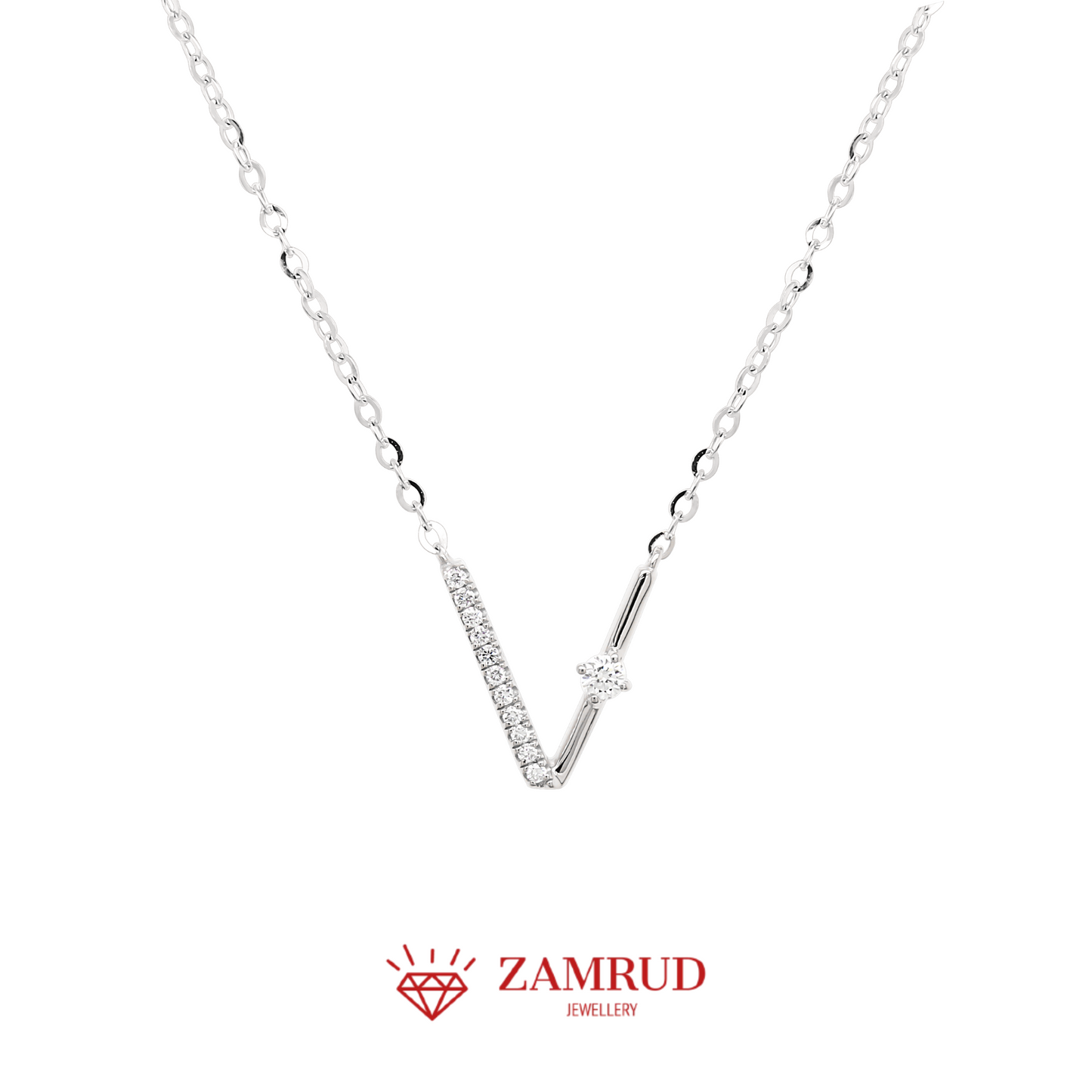 Kalung Berlian V Necklace 41997 NK Zamrud Jewellery