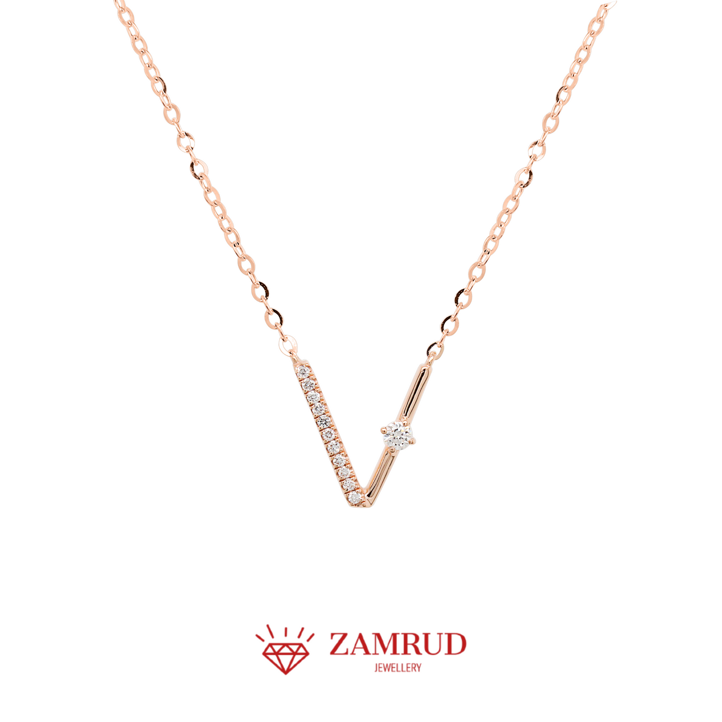 Kalung Berlian V Necklace 41997 NK Zamrud Jewellery