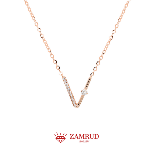 Kalung Berlian V Necklace 41997 NK Zamrud Jewellery