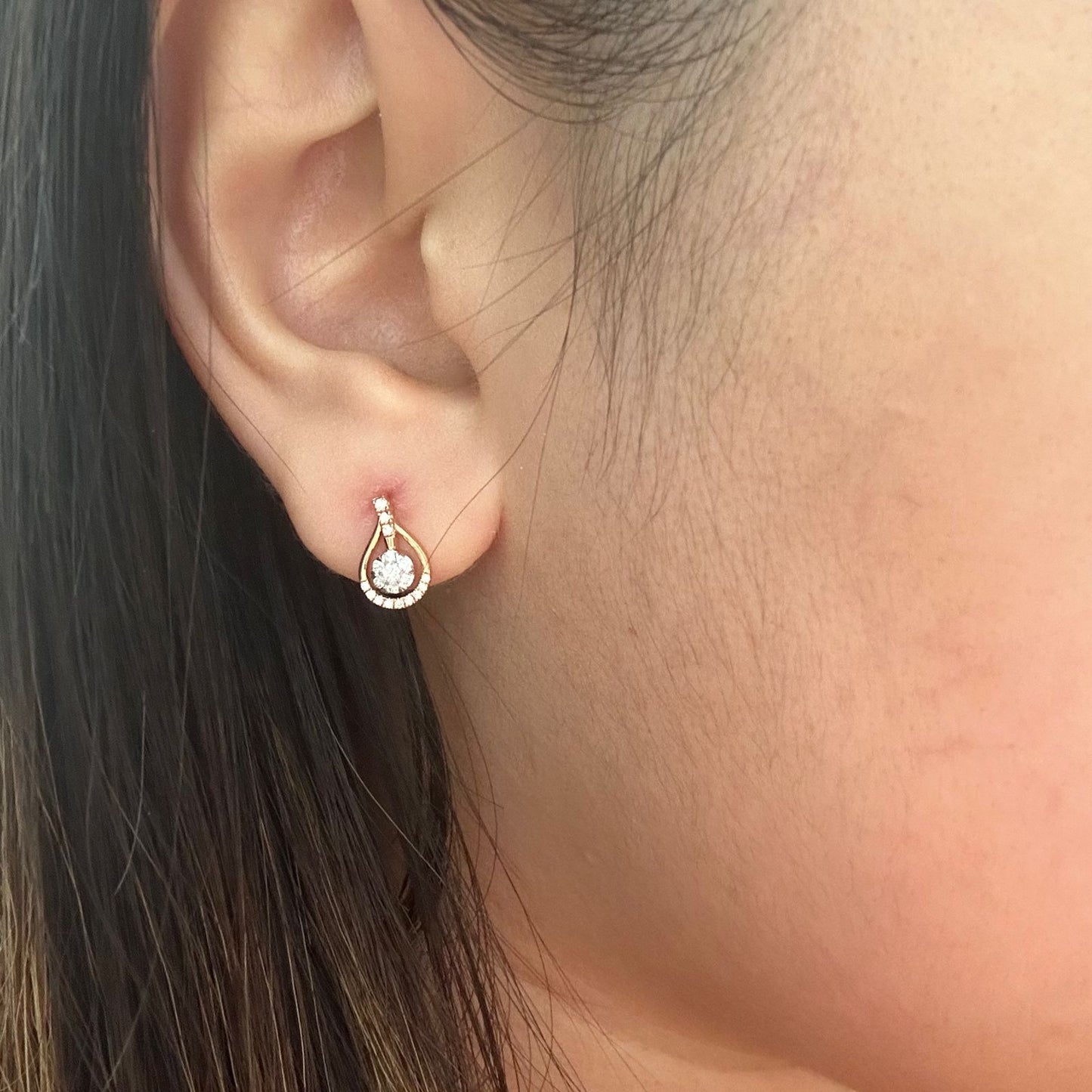 Anting Berlian Pear Earring 41775 ER Zamrud Jewellery