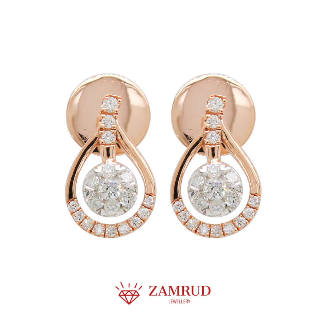 Anting Berlian Pear Earring 41775 ER Zamrud Jewellery